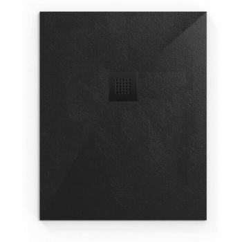 B-Way Receveur de douche noir 100x80cm avec siphon