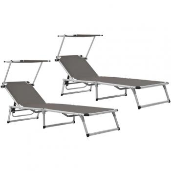 Chaises Longues Pliables avec Toit