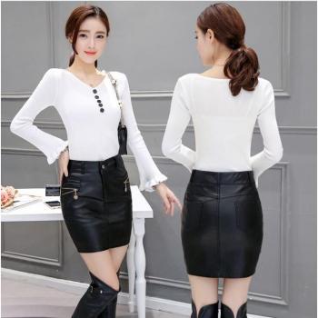 Slim Fit Faux Leather Mini Skirt for Women S-6XL