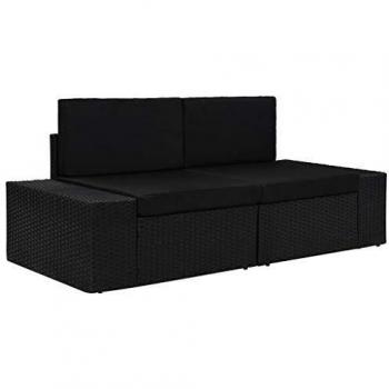 VidaXL Two-Piece Black Polished Sofa