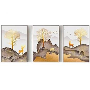 Soggiorno Nordico: Quadro Cervo d’Argento, Tela 45x65 cm
