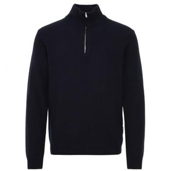Halbzip-Schafwollpullover Casual Friday Karl – Herren – 3XL – Dunkelblau