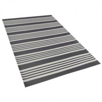 Tappeto da esterno Delhi 120 x 180 cm nero e grigio chiaro