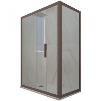 Parois de douche angulaires 70x100 cm H 200 Chocolat