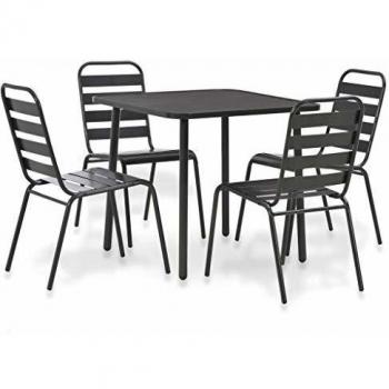 VidaXL Dunkelgraue Garten-Essgruppe 5 Teile