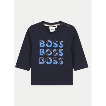 T-shirt Boss Enfant 6M Bleu avec Multi-Sigles