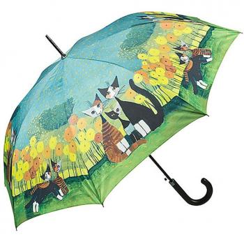 VON LILIENFELD Rosina Wachtmeister Damenstockschirm All Together Automatik mit Katzenmotive