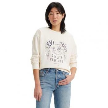 Levi's Graphic Signature Crew Sweatshirt in Eagle Egret for Women