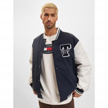 Tommy Jeans Dunkelblaue Colorblock Bomberjacke für Herren, Regular Fit, Größe L