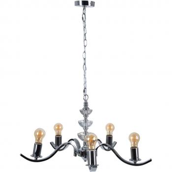 Sospensione in Cristallo e Metallo Argento 63,5 x 60,5 x 91 cm