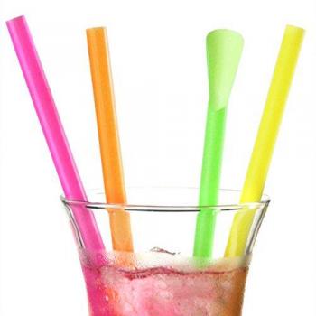 IMS Party 100 Neon Spoon-Shaped Drinking Straws