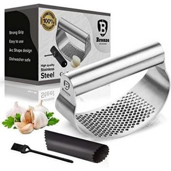 Ergonomic Bronze Kitchen Gadget: Garlic & Ginger Chopper