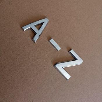 5 cm Silver 3D Letter and Number Sticker