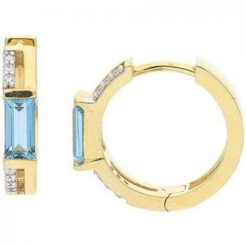JuwelmaLux Gold‑Creolen – London Blue 8 Karat Paar