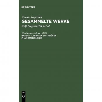 Schriften Zur Fruhen Phanomenologie