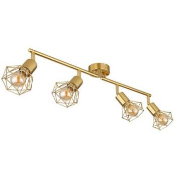 Metall Deckenlampe goldfarben, 4-flammig, bewegliche Spots E14, Höhe 19,5 cm
