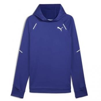 Felpa Puma RUN Grid Fleece blu scuro bianco