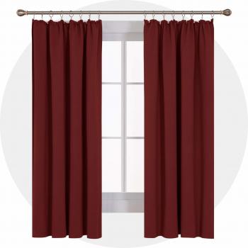 Deconovo Thermo-Vorhänge blickdicht 175x140 cm Rot 2er Set