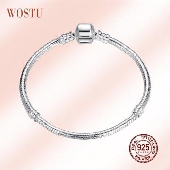 WOSTU Sterling Silver Original Snake Chain Bracelet for Women