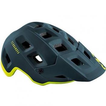 Casco MET Terranova Tg M Blu Petrolio/Verde Lime