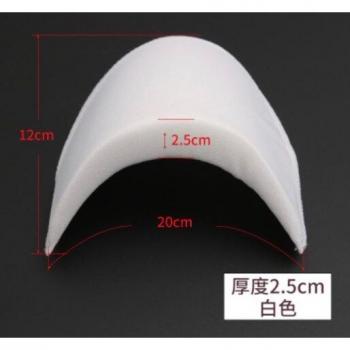 8 Pieces of 20x12cm Black and White Sponge Shoulder Pads, Thickness: 2.5cm