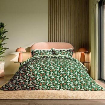Scion Cotton Duvet Cover Set, Super King, Green Fan Floral Design