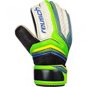 Reusch Kinder Serathor RG Easy Fit Junior Torwarthandschuhe, Grün Gecko/Leuchtendes Blau, 4
