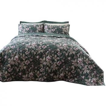 Aiyla 200 TC Green Quilted Bedding Set
