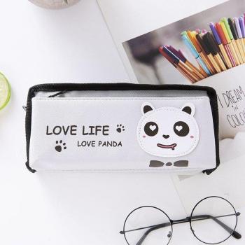 Double Zipper Big Pencil Bag