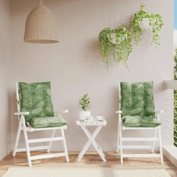 Pack 2 galettes de siège imperméables – Coussin chaise à dossier bas, modèle feuille