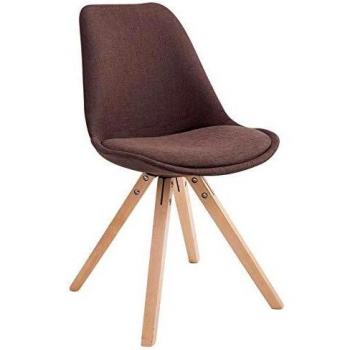 Sedia Toulouse Square in tessuto marrone con gambe in legno