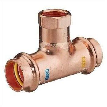 HS T‑Stück V‑Press Copper Aquagas Ig 28 mm × ½ × 28 mm – Gas‑ und Wasseranschluss