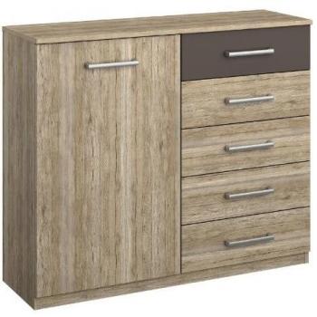 BARRCELONA 221 Holzkommode – Lavagrau‑Ton