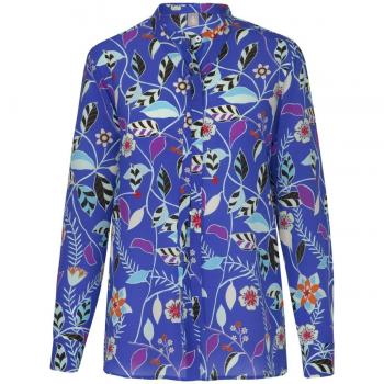 Jacques Britt Frauenscharte Stehkragenblouse Loose Fit Langarm – pflegeleicht
