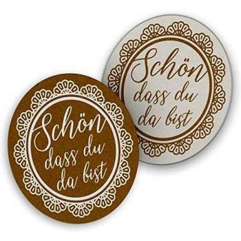 Itenga Bierdeckel 40er Set I Untersetzer I Schön dass du da bist I rund