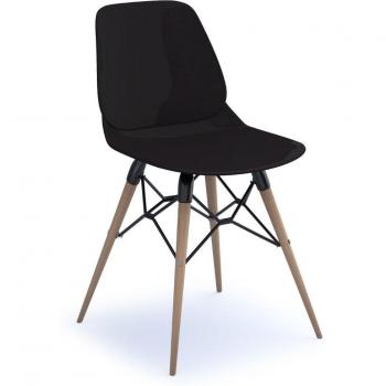 Strut Multi-Purpose Chair with Natural Oak 4 Leg Frame and Black Steel