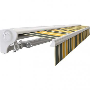 Toldo Manual y Automático para Terraza 3,6x3m en Gris-Amarillo