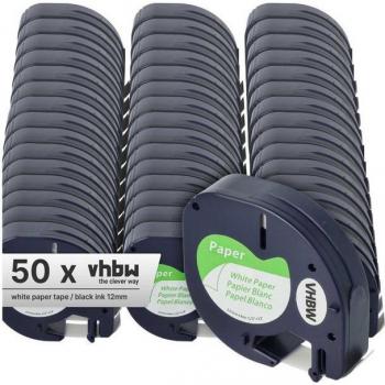 Papier d’étiquette 4 m × 12 mm Noir-Blanc, 50 rouleaux, Dymo S0721520 91200