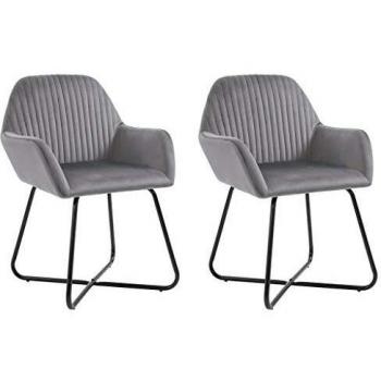 Sillas de Comedor Terciopelo Gris para Hogar