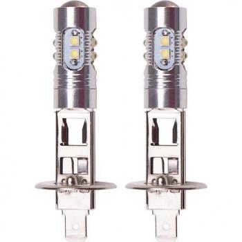 H1 12V LED Fog Light Bulbs 2PCS 10SMD 1800LM Ice Blue 8000K