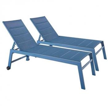 OVIALA Doppel Sonnenliege aus Aluminium