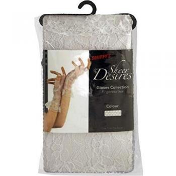 Damen‑Spitzenhandschuhe Smiffys Fever, fingerlos, einheitsgröße – Weiß