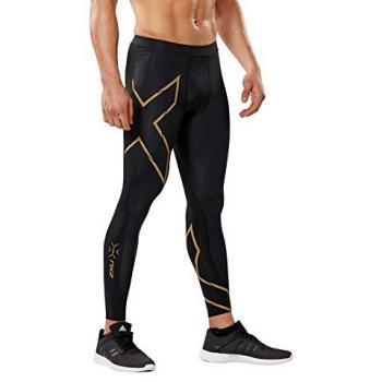 Men's 2XU MA4411 MCS Run Compression Tights, XL, Black/Gold
