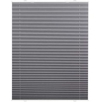 Spannplissee, grau, 90 cm x 130 cm, ohne Bohren