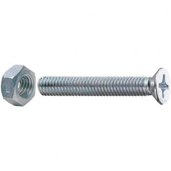 Vis à tête plate CF 20, 6x20 mm, capaux, avec écrous – 20 pièces