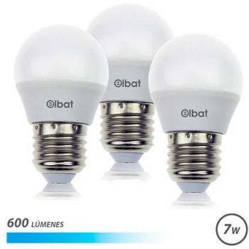 Elbat pack 3 bombillas 7W 600 lúmenes luz fría 6500K E27 220º