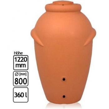 Prosperplast Barril de Agua de Lluvia Aquacan Brick 360L Terracota Decorativo