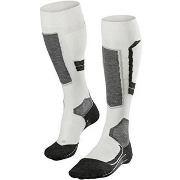 FALKE Skistrümpfe SK4 für Damen, Merinowolle, Kniestrümpfe, gute Wärmeisolation, weiß