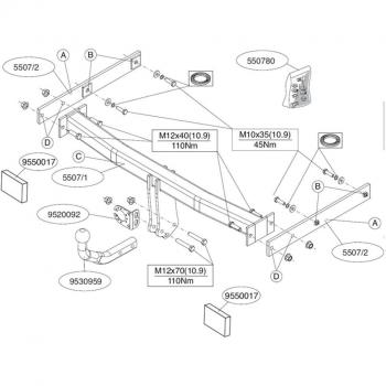 BRINK 450700 Tête d'attelage réglable