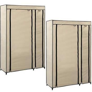 VidaXL Cream Folding Wardrobes 2 pcs 110x45x175 cm